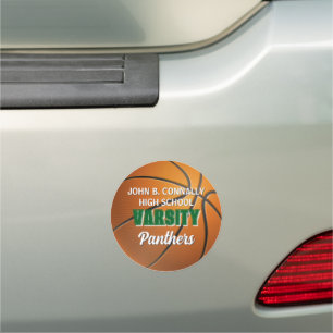 Green Varsity Basketball Custom High School Car Magnet