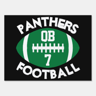 Green Varsity Football Team Player Number Position Sign