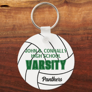 Green Varsity Volleyball Custom High School Team Keychain