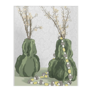 Green Vases Acrylic Wall Art