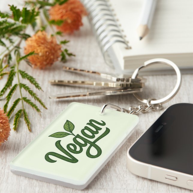 Green Vegan Keychain (Front Right)