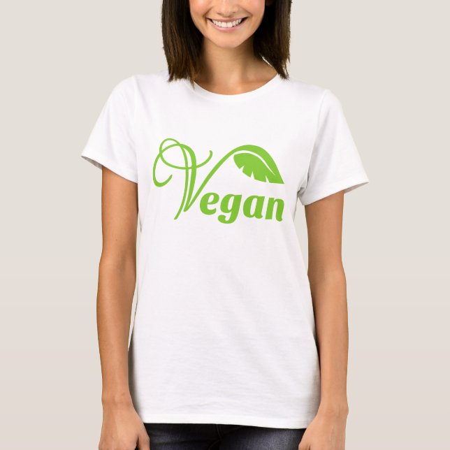 Green vegan logo T-Shirt (Front)