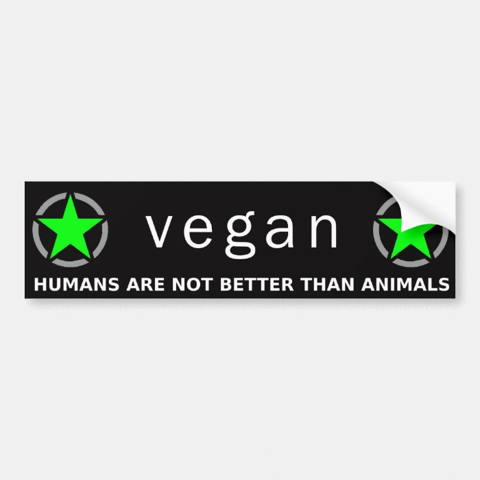 Green Vegan Pride Bumper Stickers