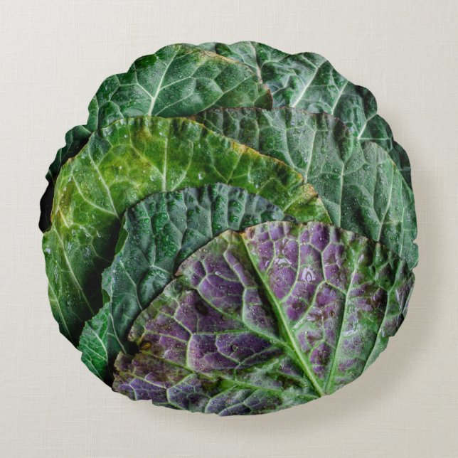 Green vegetable round pillow (Front)