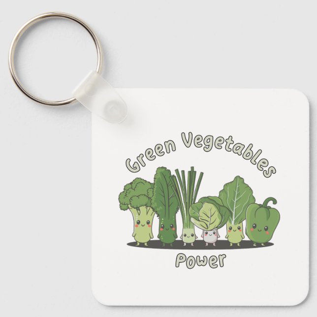 Green Vegetables Power Keychain (Front)
