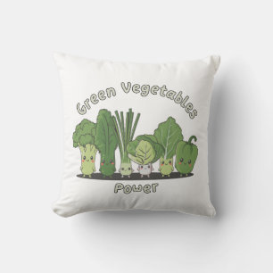 Green Vegetables Power Throw Pillow