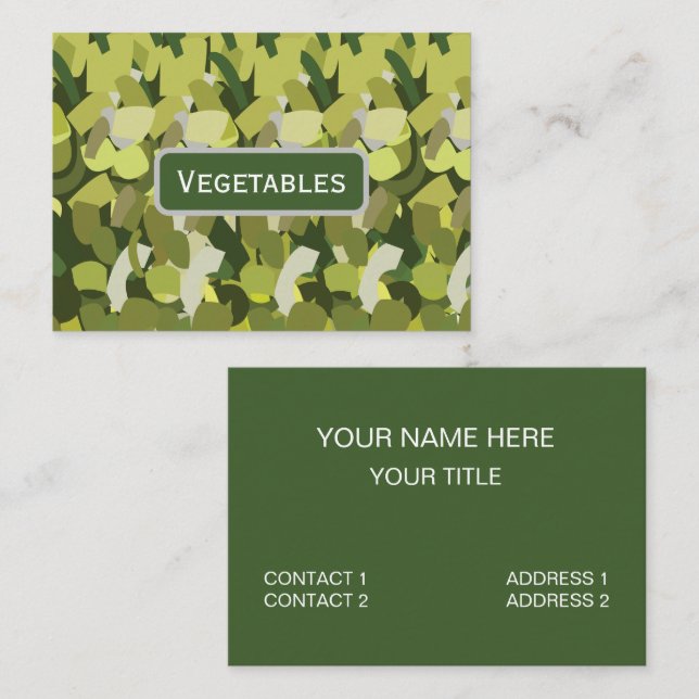 Green Vegetables Veggies Business Card (Front/Back)