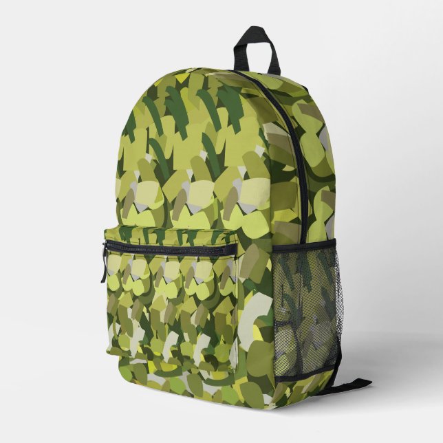 Green Vegetables Veggies Printed Backpack (Back Corner Right)