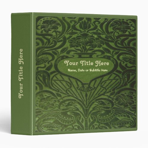 Green Velvet 15 Ring Binder