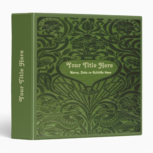 Green Velvet 1.5" Ring Binder (Front/Spine)