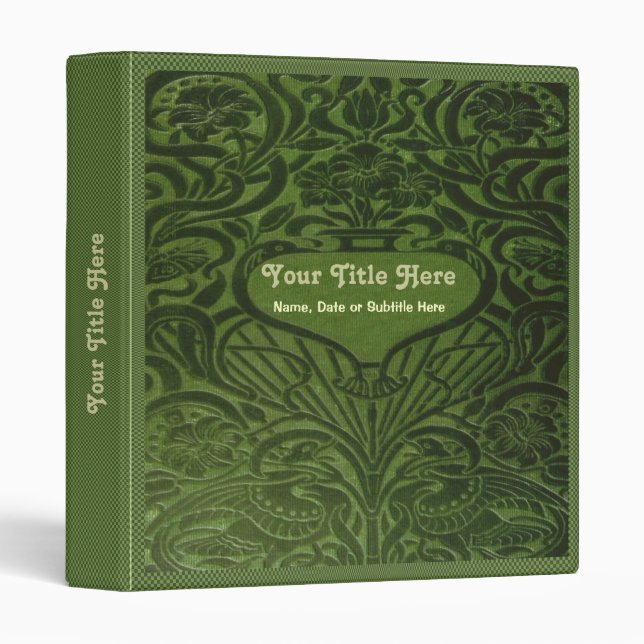 Green Velvet 1" Ring Binder (Front/Spine)