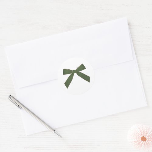 Green Velvet Bow Christmas Envelope Seal