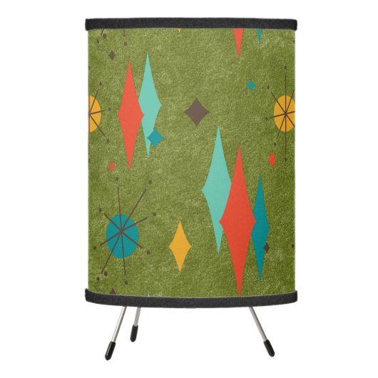 Green Velvet look Mid Century Modern Avocado Shape Tripod Lamp (Left)