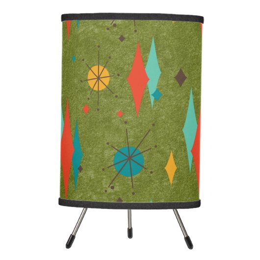 Green Velvet look Mid Century Modern Avocado Shape Tripod Lamp (Front)