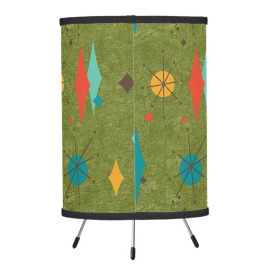 Green Velvet look Mid Century Modern Avocado Shape Tripod Lamp (Back)
