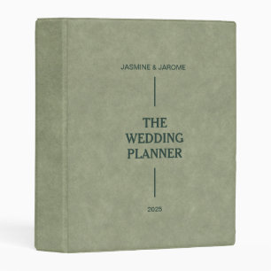 Green Velvet The Wedding Planner Personalized Name Mini Binder