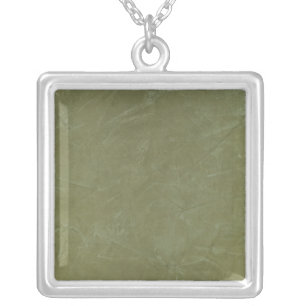 Green Venetian Plaster Silver Plated Necklace