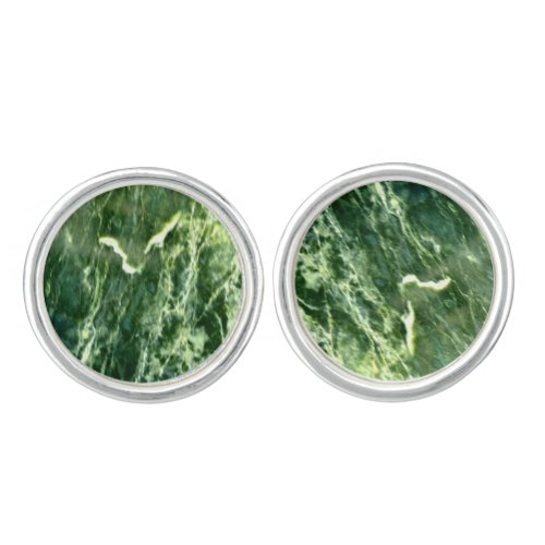 Green Verde Alpi Marble Cufflinks