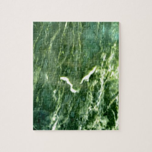 Green Verde Alpi Marble Jigsaw Puzzle
