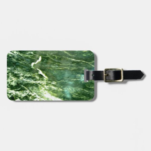 Green Verde Alpi Marble Luggage Tag