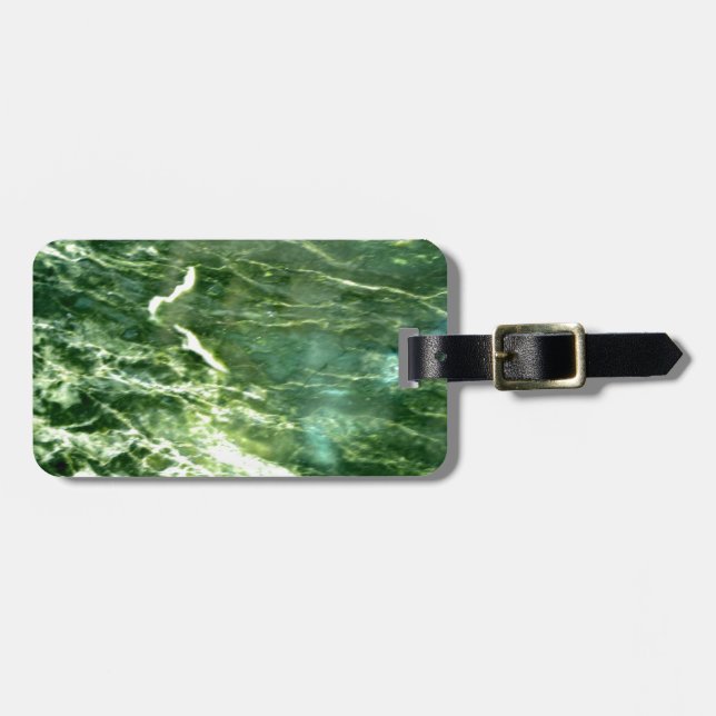 Green Verde Alpi Marble Luggage Tag (Front Horizontal)