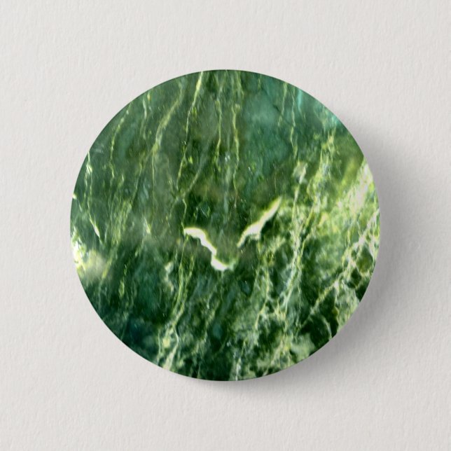 Green Verde Alpi Marble Pinback Button (Front)