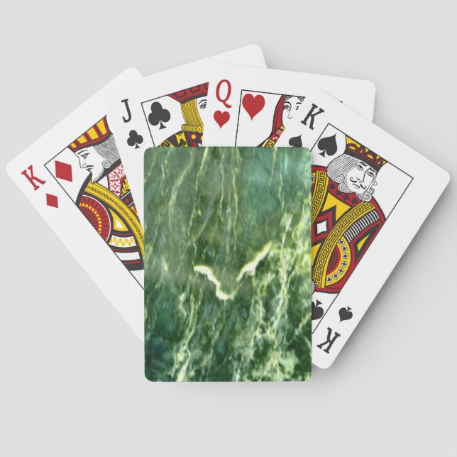 Green Verde Alpi Marble Poker Cards (Back)
