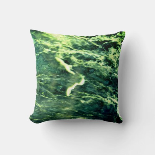 Green Verde Alpi Marble Throw Pillow