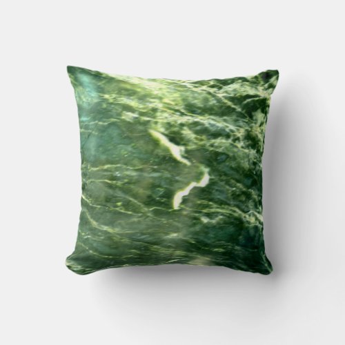Green Verde Alpi Marble Throw Pillow