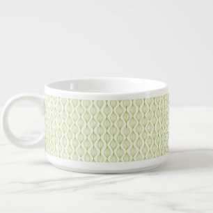 Green vertical ogee pattern background bowl