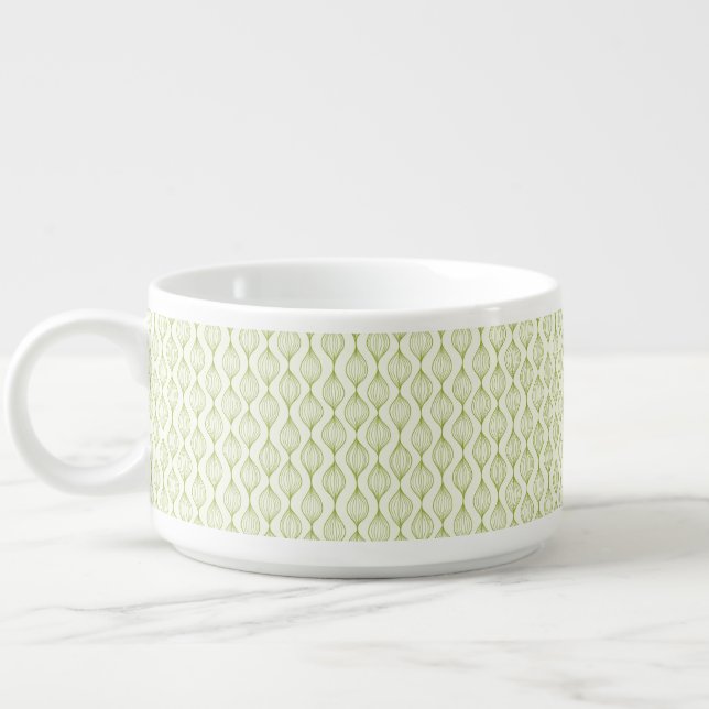 Green vertical ogee pattern background bowl (Right)
