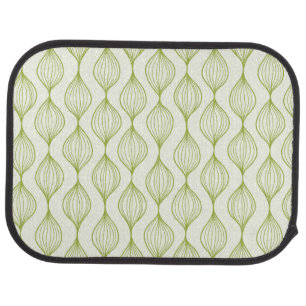 Green vertical ogee pattern background car floor mat