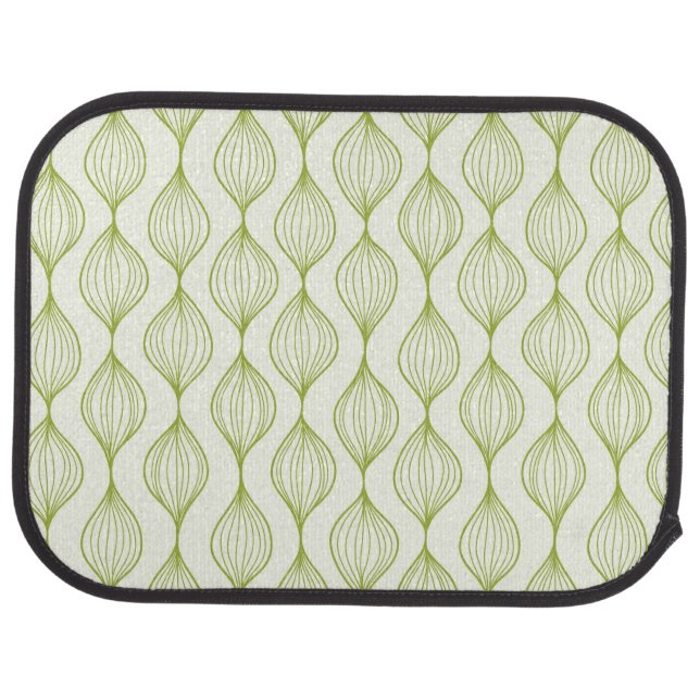 Green vertical ogee pattern background car floor mat (Rear)