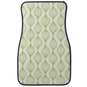 Green vertical ogee pattern background car floor mat