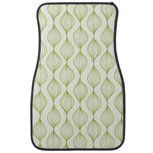 Green vertical ogee pattern background car floor mat (Front)