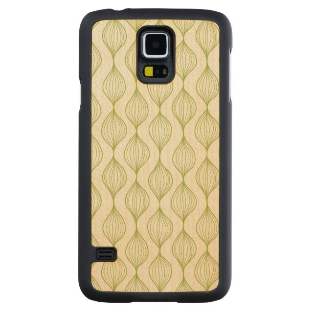 Green vertical ogee pattern background carved maple galaxy s5 slim case (Back)