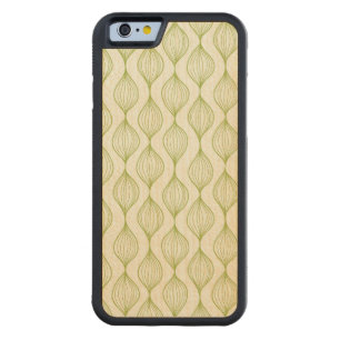 Green vertical ogee pattern background carved maple iPhone 6 bumper case