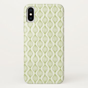 Green Vertical Ogee Pattern Background Iphone X Case by trendzilla at Zazzle