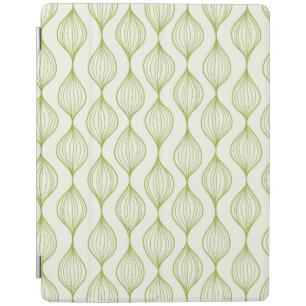 Green vertical ogee pattern background iPad smart cover