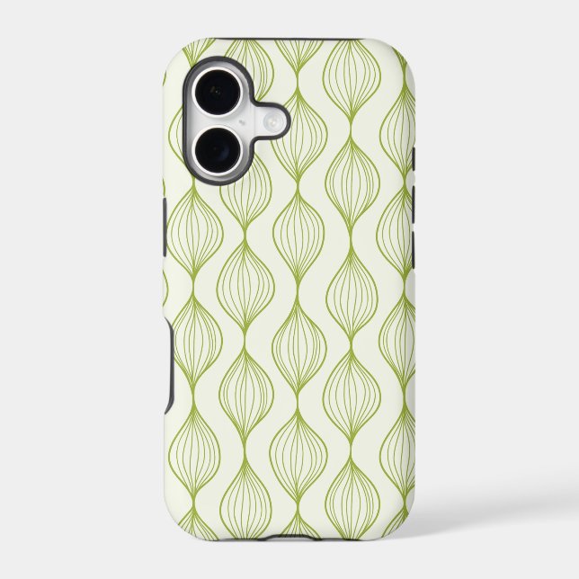 Green vertical ogee pattern background iphone case (Back)