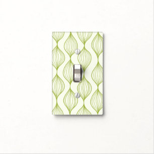 Green vertical ogee pattern background light switch cover
