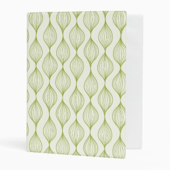 Green Vertical Ogee Pattern Background Mini Binder by trendzilla at Zazzle