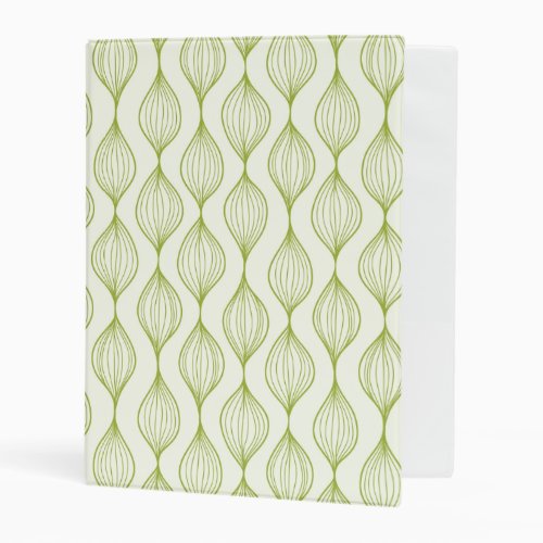 Green vertical ogee pattern background mini binder