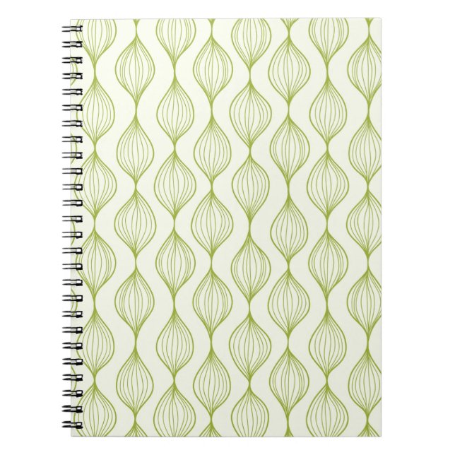 Green vertical ogee pattern background notebook (Front)