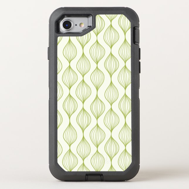 Green vertical ogee pattern background otterbox iPhone case (Back)