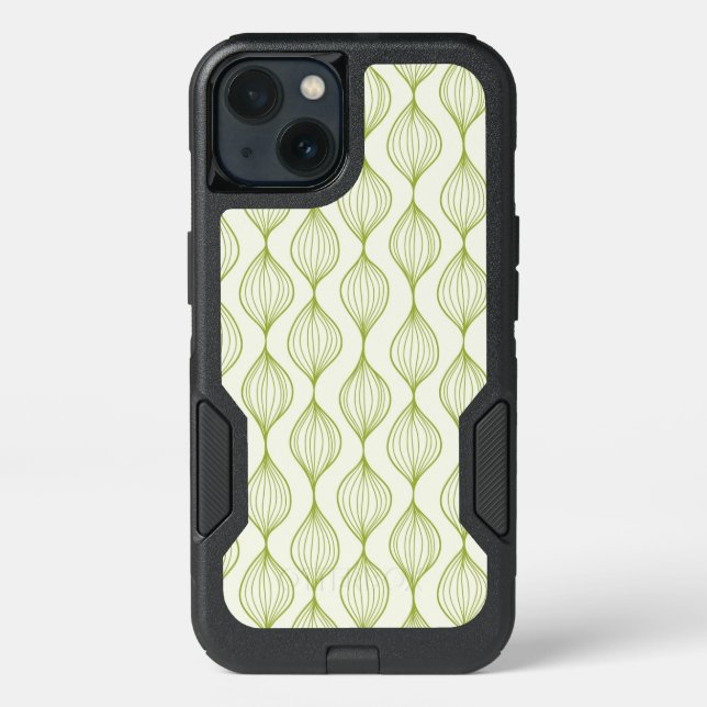 Green vertical ogee pattern background otterbox iPhone case (Back)