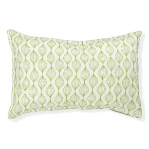 Green vertical ogee pattern background pet bed