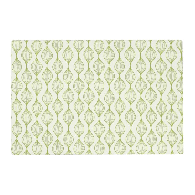 Green vertical ogee pattern background placemat (Front)