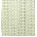 Green vertical ogee pattern background shower curtain