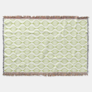 Green vertical ogee pattern background throw blanket